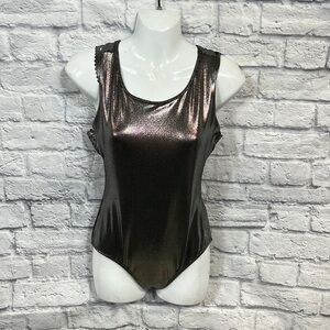Justice Girls Shimmer Laser Cut Leotard copper | size 18 - XL